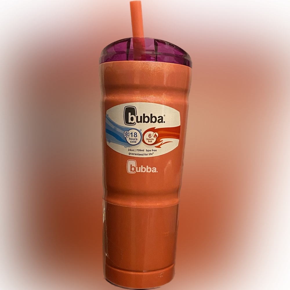 Bubba Insulated Stainless Steal Tumbler w/ Lid & Straw-pink. 24 oz. NWT.